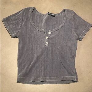 Brandy Melville Charcoal Button-Up Tee